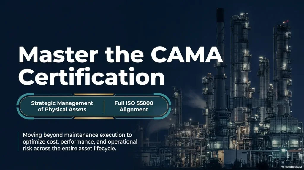 CAMA Certification preparation course aligned with ISO 55000 standards for physical asset management.