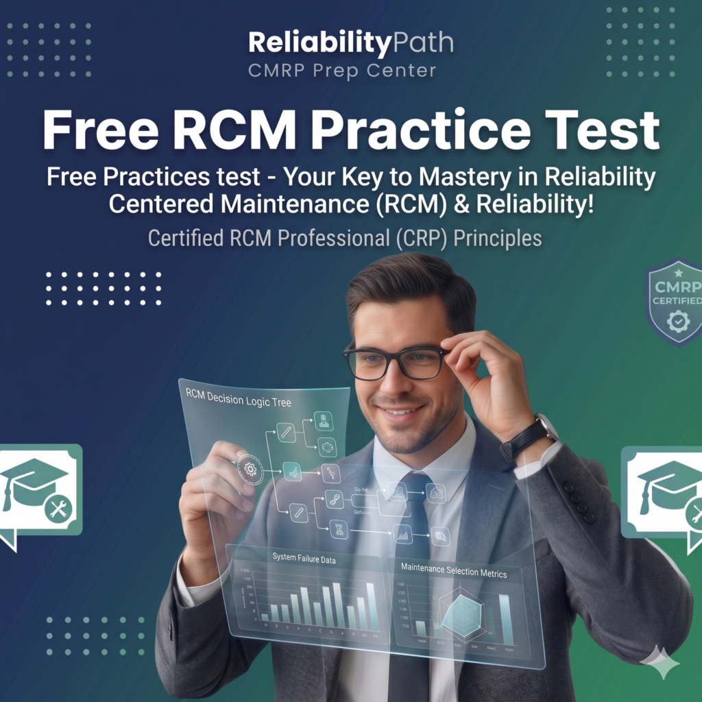 Free RCM Practice Test banner for ReliabilityPath CMRP prep center