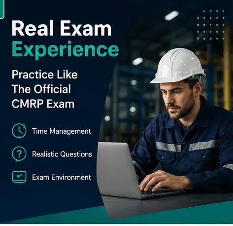 CMRP simulation exam interface with realistic maintenance certification practice questions