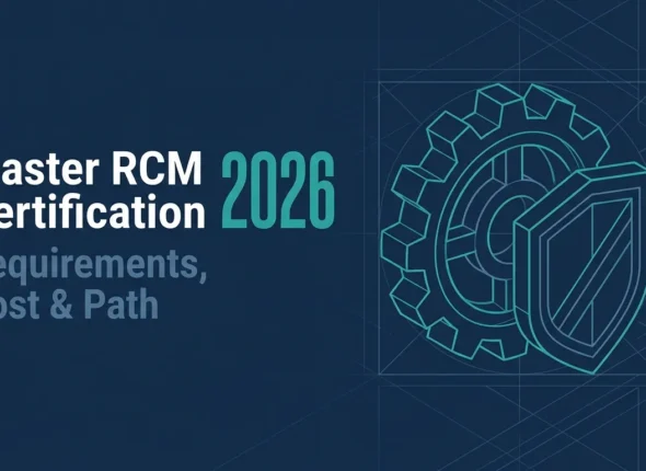Complete guide cover for RCM Certification requirements, exam cost, and step-by-step certification path per SAE JA1011.